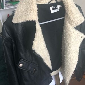 Leather Jacket with Fur